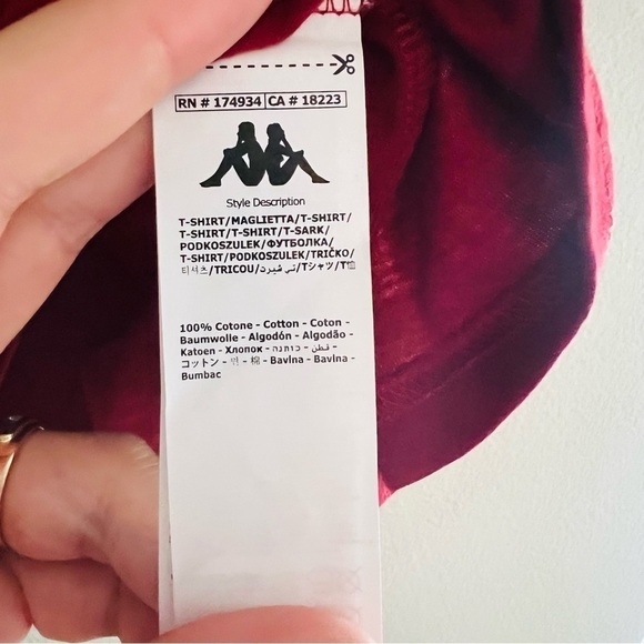 KAPPA Women's Red Short Sleeve Top Size Large NWT - Picture 6 of 7